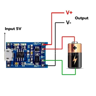 TP4056 โมดูลชาร์จแบตเตอรี่ 18650 1A พร้อมสาย Micro / Type-C Charging power module board ,18650 1A batterry โมดูลบอร์ด...