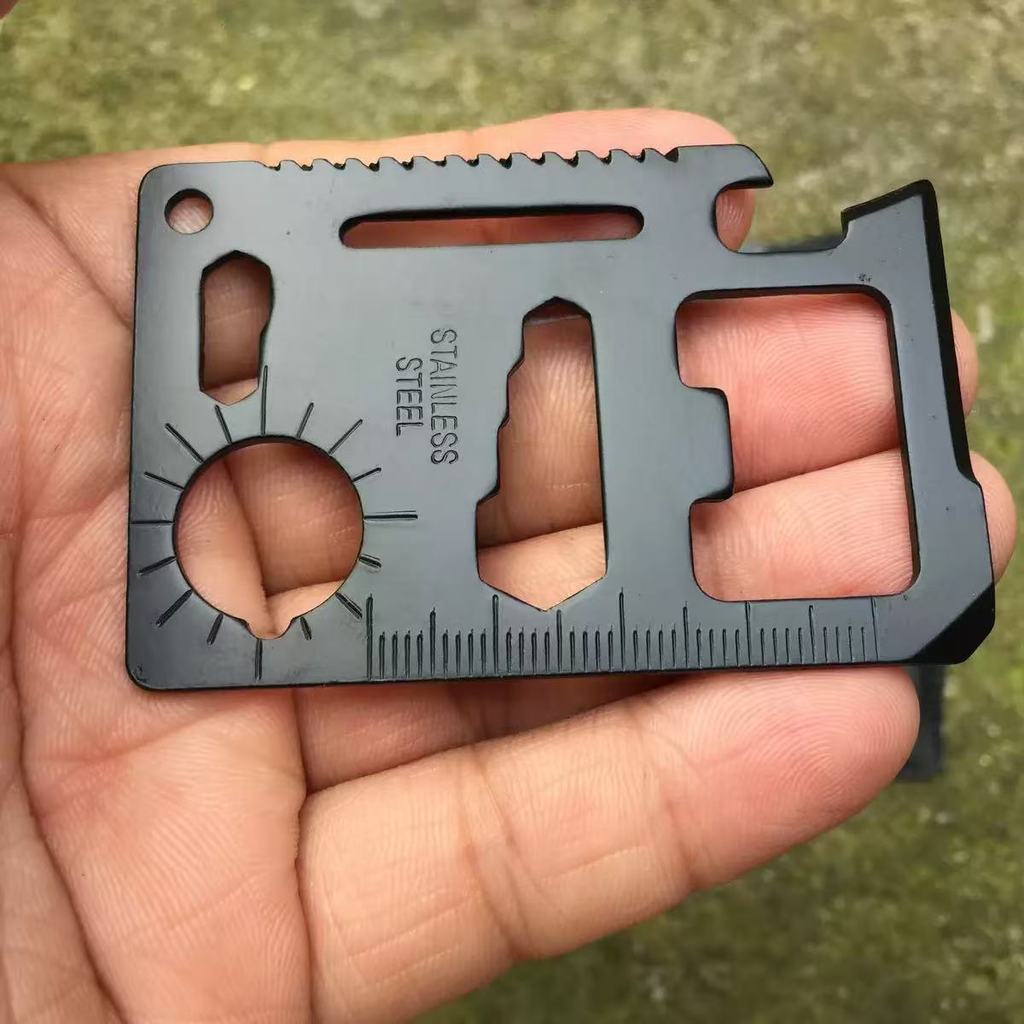 Cross-Border Outdoor Camping Adventure Survival Multi-Function Saber Card การ์ดเครื่องมือสแตนเลส 11 