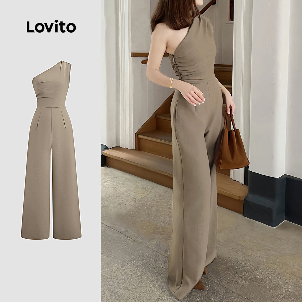 Lovito สง่างาม ชุดจั๊มสูทผู้หญิง สำหรับฤดูใบไม้ผลิ/ฤดูร้อน L143EDD558