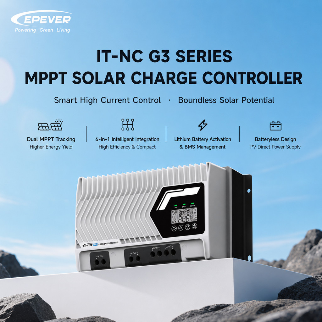 EPEVER IT-NC G3 MPPT Solar Charge Controller 50A-100A 12V 24V 36V 48V Auto Solar Battery Charger Reg