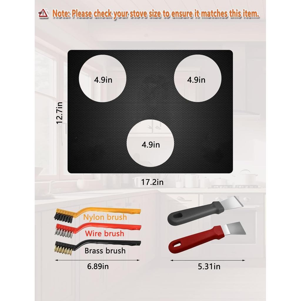 3 Burner เตา Top Protector สําหรับ GE RecPro Greystone Furrion, 17" / 21" RV แก๊สรุ่น F1S21L03A, F1S
