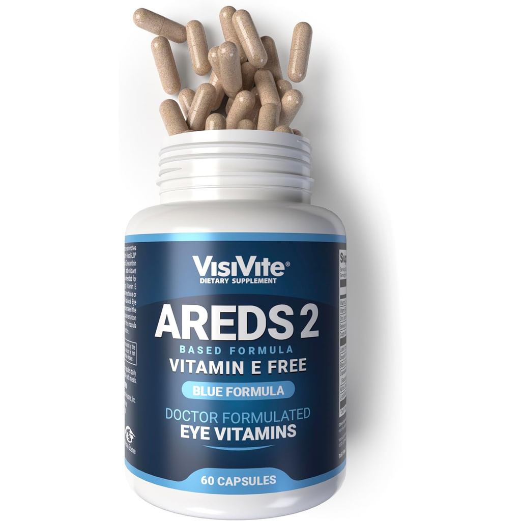 AREDS 2 Eye Vitamins - VisiVite Vitamins for Eye Health Without Vitamin E - Eye Vitamins for Senior 