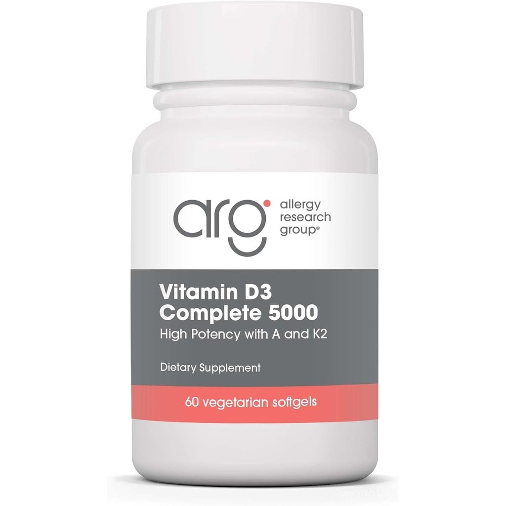 Allergy Research Group Vitamin D3 Complete 5000 - Delivers 125 mcg Vitamin D3 - with Vitamin A & K2 