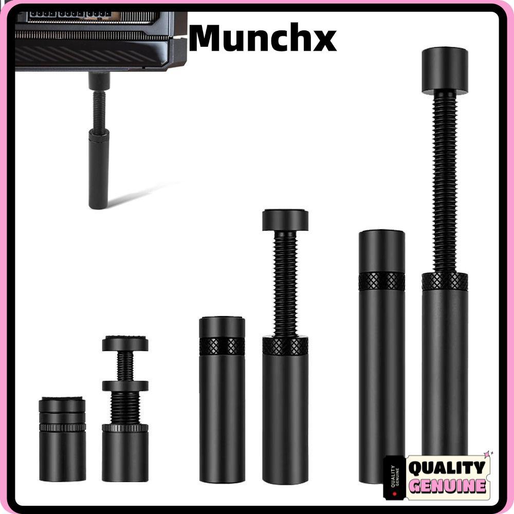 MUNCHX ขาตั้งหมุนได้แบบยืดไสลด์, ที่วาง GPU สีเงินสีดําอลูมิเนียม, ที่วางการ์ดวิดีโอแนวตั้งขนาด 27-120 มม.