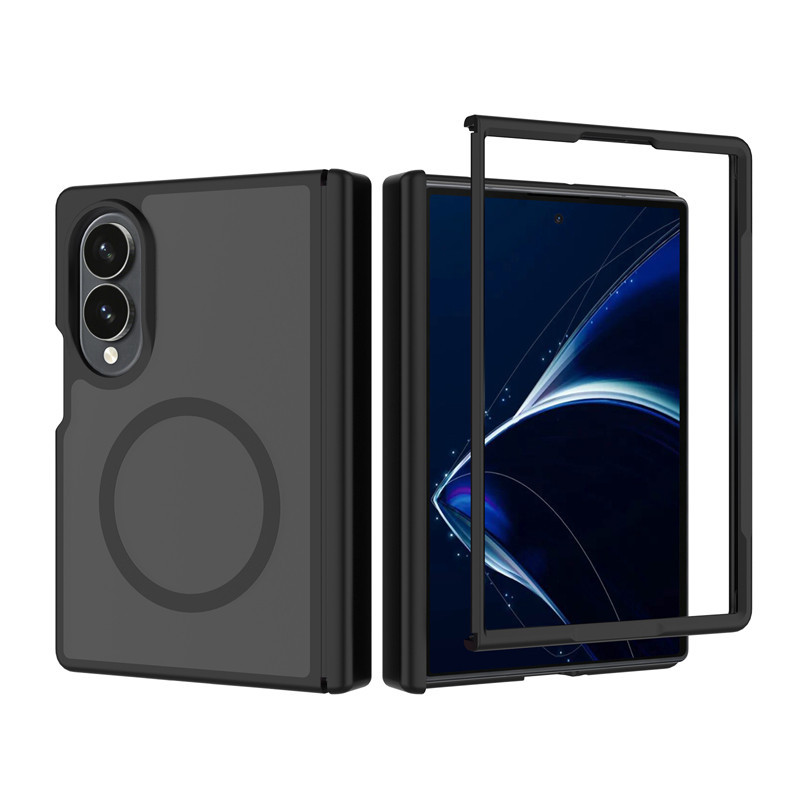 สําหรับ Samsung Galaxy Z Fold 8 ELVEV Translusent Matte PC + Soft TPU ผิว-รู้สึกบานพับป้องกันฝาครอบดูด