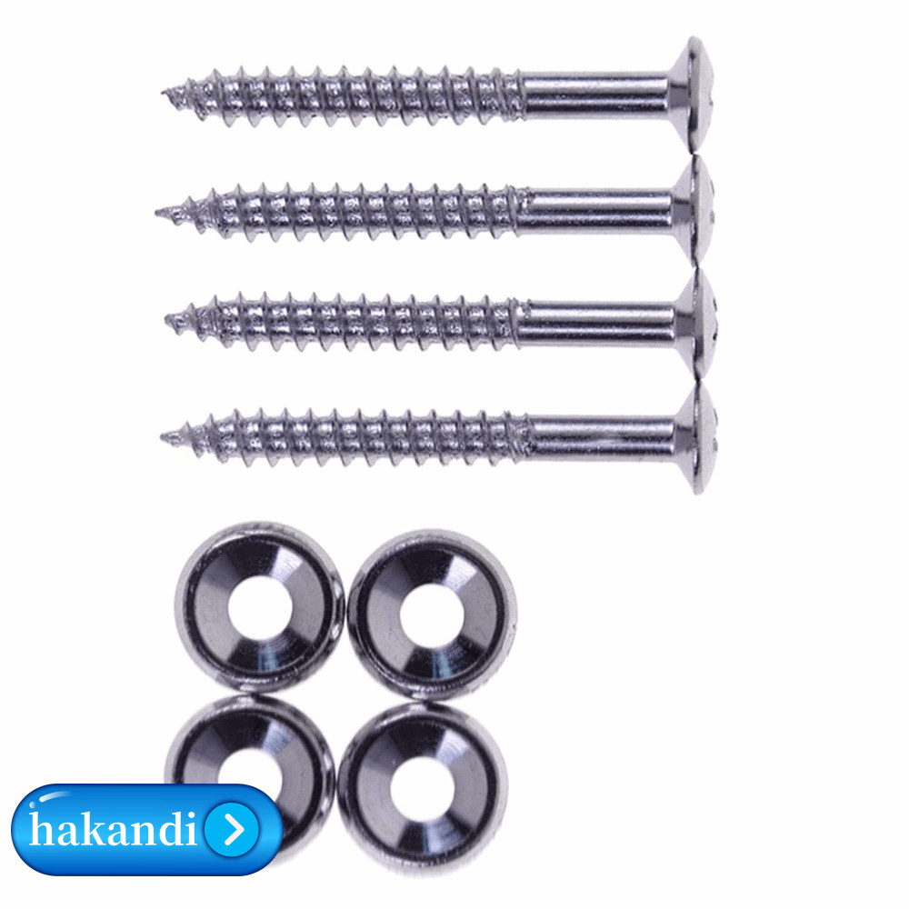 CANICE 4PCS กีตาร์คอ Joint Bushings,โลหะเงินกีตาร์คอสกรู,ทนทานคอ Joint Ferrules Bolts กีตาร์ไฟฟ้า