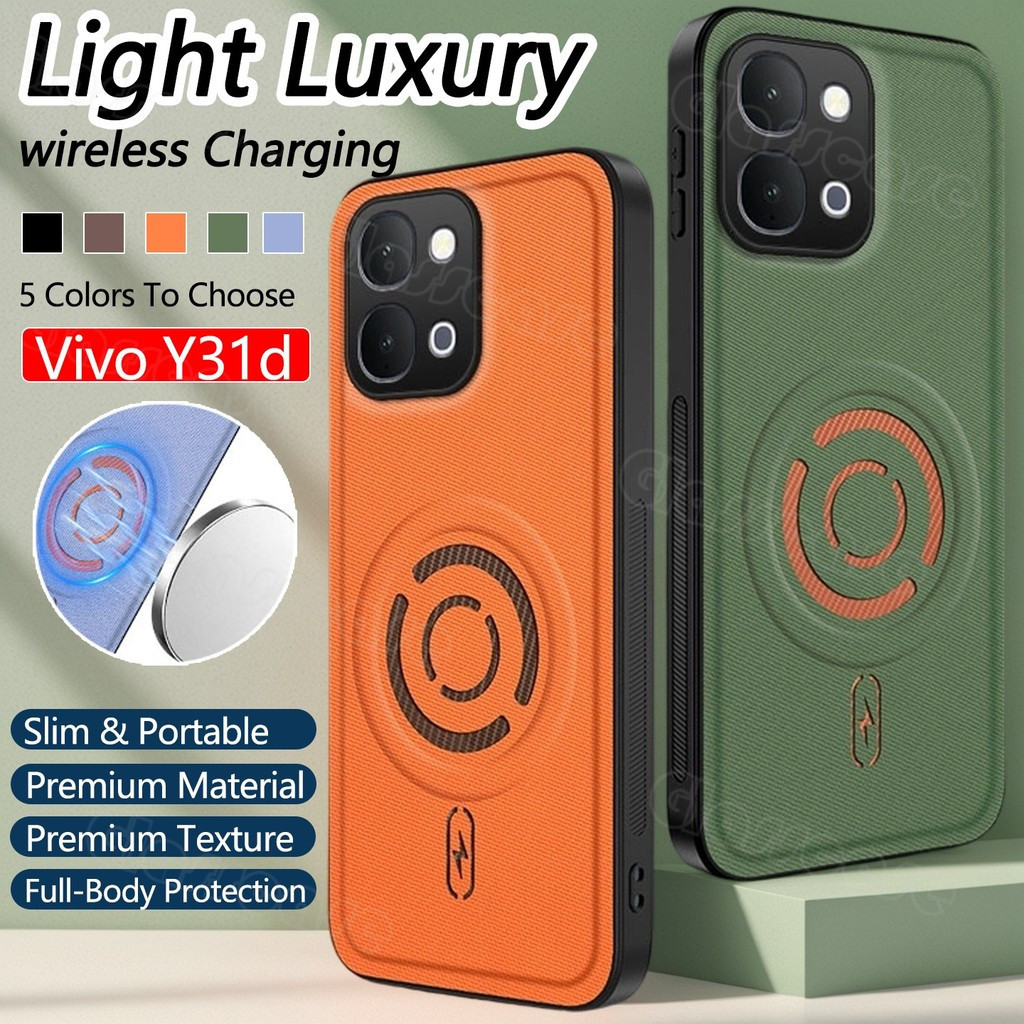 Vivo Y31d Pro 2026 สําหรับ Vivo Y31d Y31dPro Y31s Y31 Y21d VivoY31d ผ้าเนื้อแม่เหล็กดูด PU ซิลิโคนหน