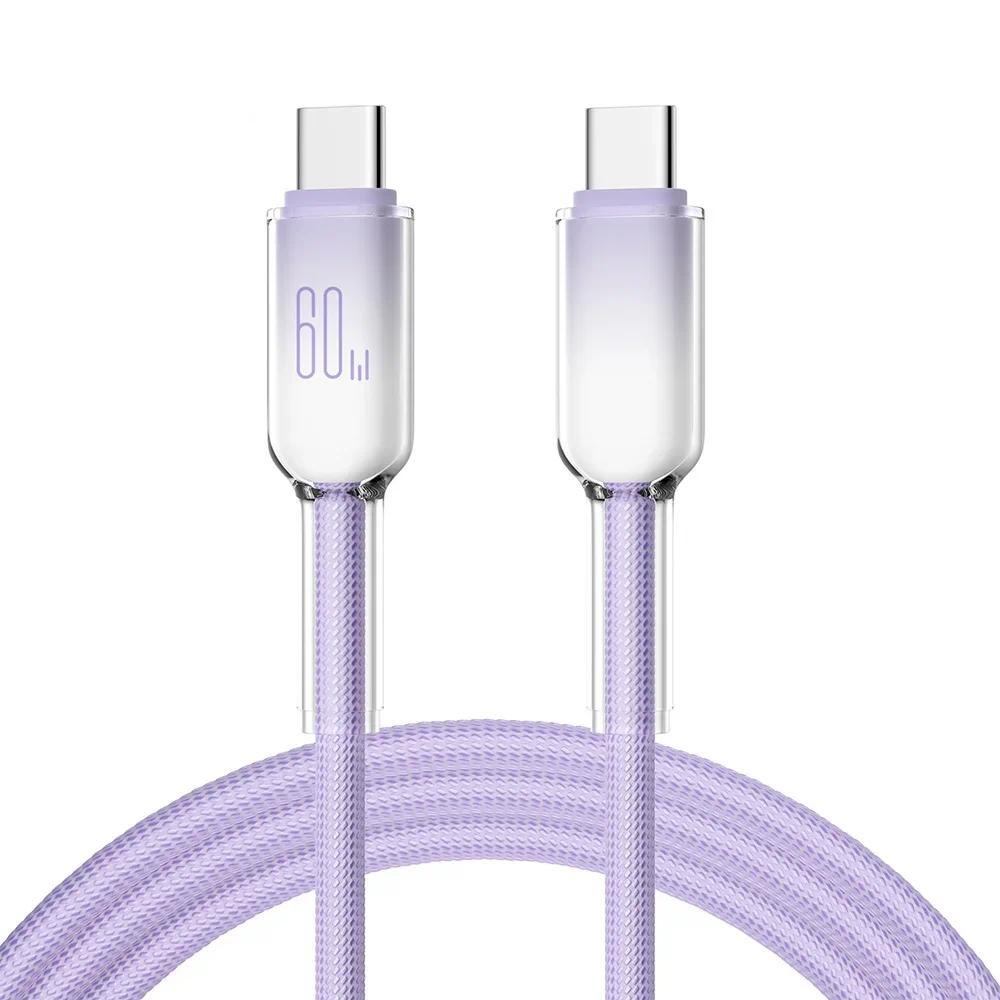 60W Type C ถึง Type C Super Fast สายชาร์จ PD QC3.0 ข้อมูลความเร็วสูง Sync สายชาร์จโทรศัพท์สําหรับ iP