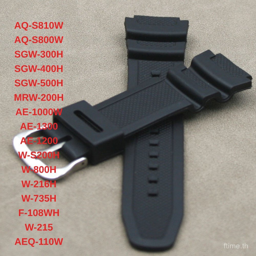 18 มม.ซิลิโคนนูนสายนาฬิกาสําหรับ AE1000W AE1200 AE1300 AQS810W SGW400H MRW200H นูนเสริม Anti Slip Sweat Proof นาฬิกาสร้อยข้อมือทุกวัน Commute อเนกประสงค์