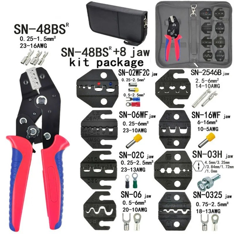 HUID Crimping คีมชุด SN-48BS(=SN-48B+SN-28B) Jaw Kit สําหรับ 2.8 4.8 6.3 VH3.96/หลอด/Insulation Term