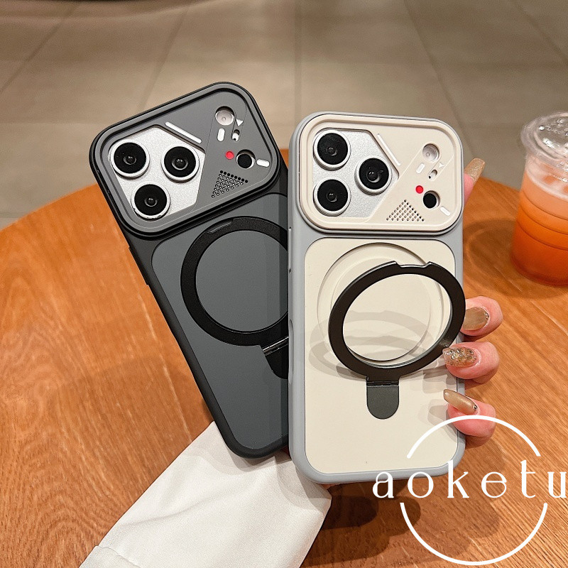 หรูหรา Yadun สีตัดกัน B-Circle วงกลมวงเล็บเคสโทรศัพท์แม่เหล็กเหมาะสําหรับ iPhone 11 12 13 14 15 16 17 Pro Max 2-in-1 All in One Anti Drop ชุด