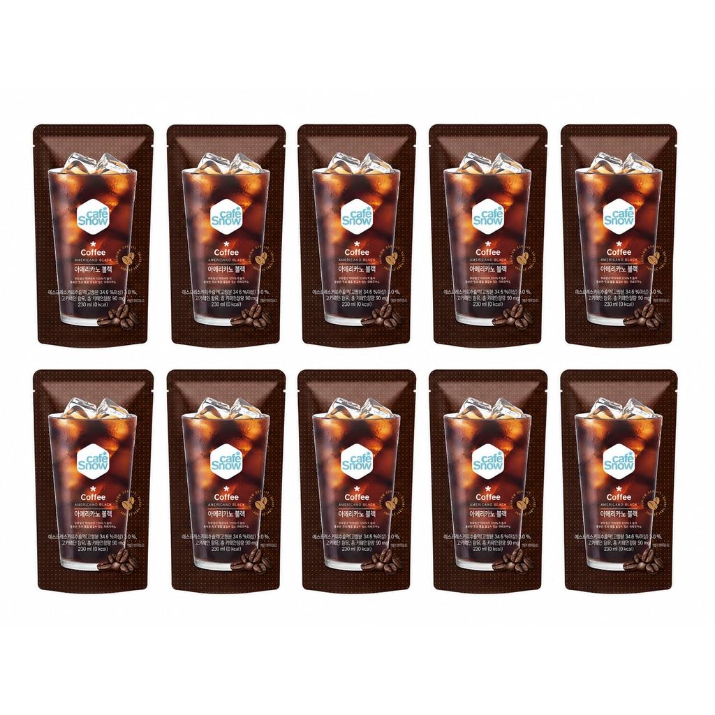 Cafe Snow แก้วกาแฟ Americano สไตล์เกาหลี 10 แพ็ค 7.77 fl oz แต่ละ, กาแฟดําพร้อมดื่ม, กาแฟเย็นสไตล์คา
