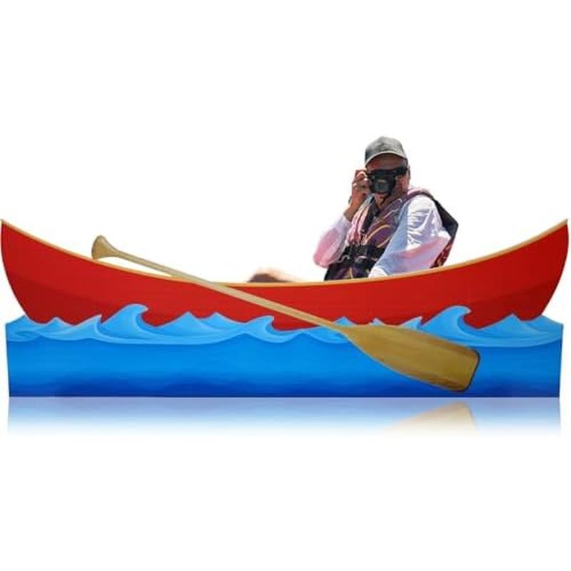Beeveer Canoe กระดาษแข็ง Cutout Stand up Set Beach Nautical-Inspired Evening Camping-Themed Canoe St