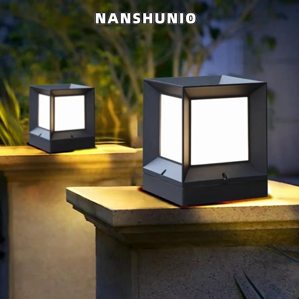 NANSUNIO ไฟโพสต์กลางแจ้ง Led, คอลัมน์ Pier Enclosure ติดตั้งคอลัมน์ไฟ, โมเดิร์น 220V E27 IP54 กันน้ํ