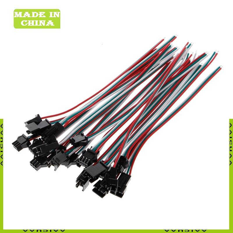 AA 10 คู่ 3 ขา JST SM ชายหญิงปลั๊กสายเชื่อมต่อสําหรับ WS2812B WS2812 WS2811