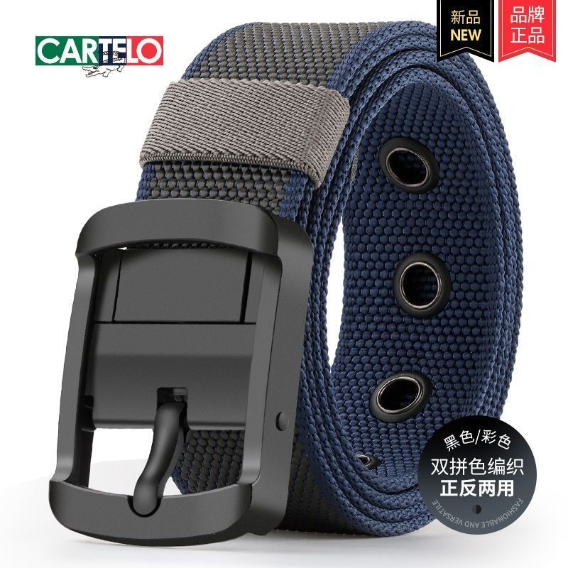 [Cardile Crocodile] Casual Pants Belt Mens Durable Strong Jeans Belt New Mens Belt Canvas Pin Buckle