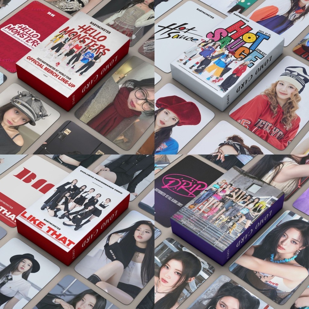 BM Integrated 55 แผ่น BABYMONSTER Photocard RAMI AHYEON RORA RUKA Collection lomo Card