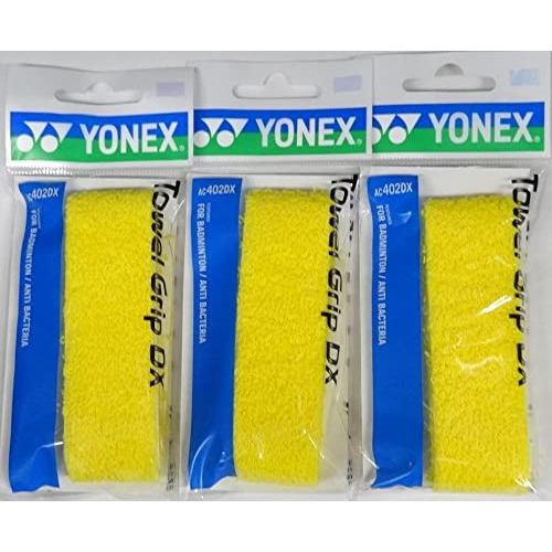 YONEX Towel Grip DX (1 per pack), Yellow, Set of 3, AC402DX-004-3SET.