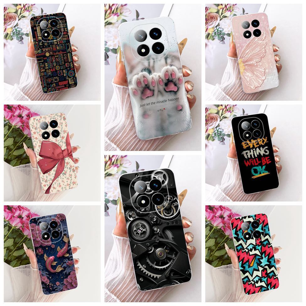 สําหรับ Redmi Note 14 Pro Plus Case Clear น่ารักหรูหราดอกไม้ Cool ทาสีปลอกโทรศัพท์นุ่ม 24094RAD4G
