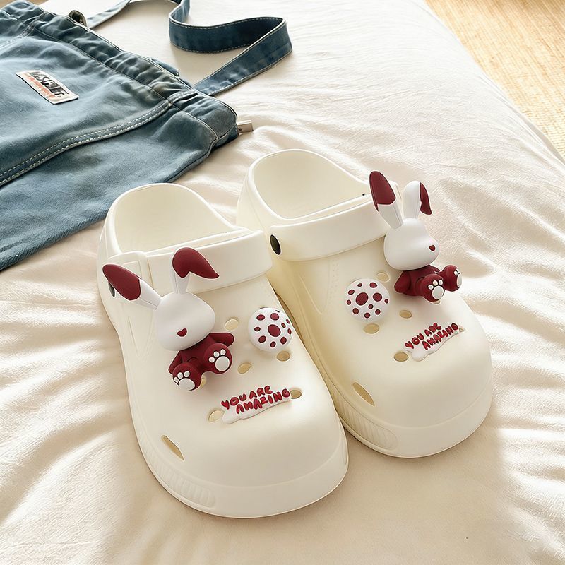 Good Things Recommendation-Hole Shoes Cute Rabbit Bear Girls Summer Sandals All-Match Anti-Slip Hole