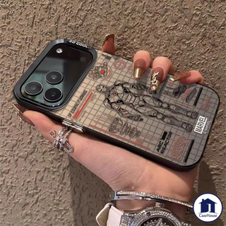 เคสอีเล็กโทรพลATINGลายไอรอนแมน สไตล์เทคโนโลยี เข้ากันได้กับiPhone 16 17 13 11 15 14 12 Pro Max 16 7 8 14 15 Plus 16 Pro
