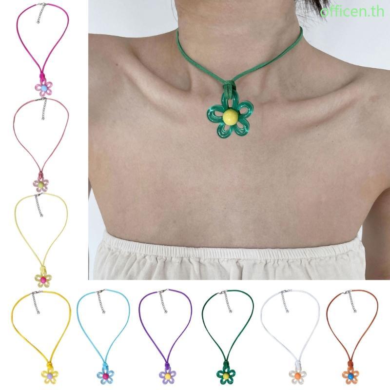 Cen Flower Chokers Anniversary Jewelry Y2k Necklace Velvets Rope Necklace