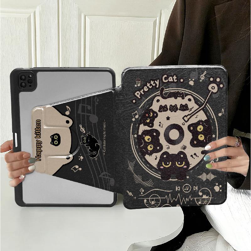 SAMSUNG 360° หมุนอะคริลิคการ์ตูนสําหรับSamsung Galaxy Tab S9 S10 FE Lite 10.9 11.0 Flip Stand Cover 