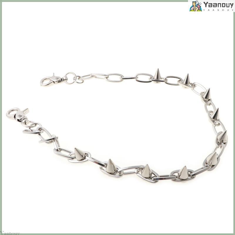 YAA Hip Hop Spike Chain Rock Pocket Chains Secure Travel Wallet Chain Vintage Punk Jean Chains KeyCh