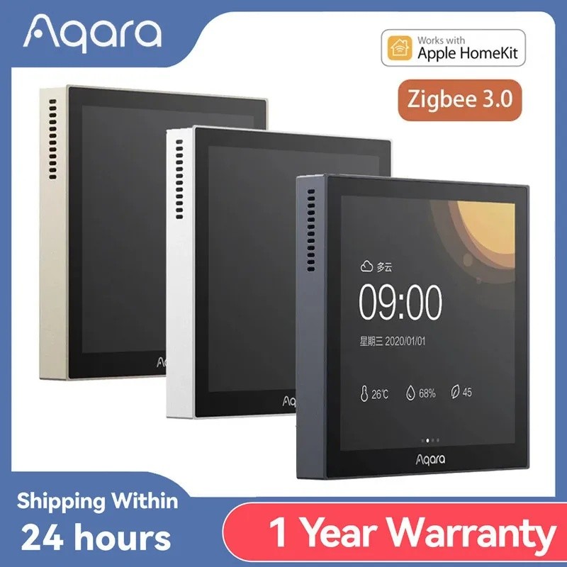 F9K6 Original Aqara สมาร์ทฉากสวิทช์ S1 Zigbee 3.0 IPS สีหน้าจอสัมผัสสมาร์ท Firi Voice Control สนับสน
