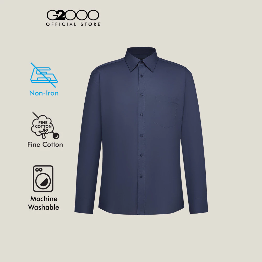 G2000 เสื้อเชิ้ตแขนยาวแบบทางการสำหรับผู้ชาย ทรง Smart Fit รุ่น 2112101279 NAVY