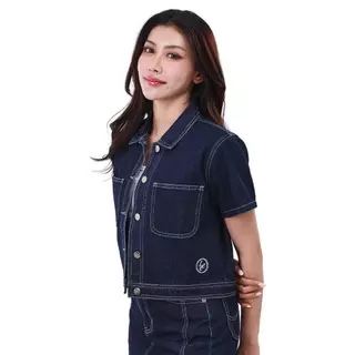 LEE เสื้อเชิ้ตแขนสั้นผู้หญิง Cropped รุ่น LE S326WSHSN35 สียีนส์เข้ม