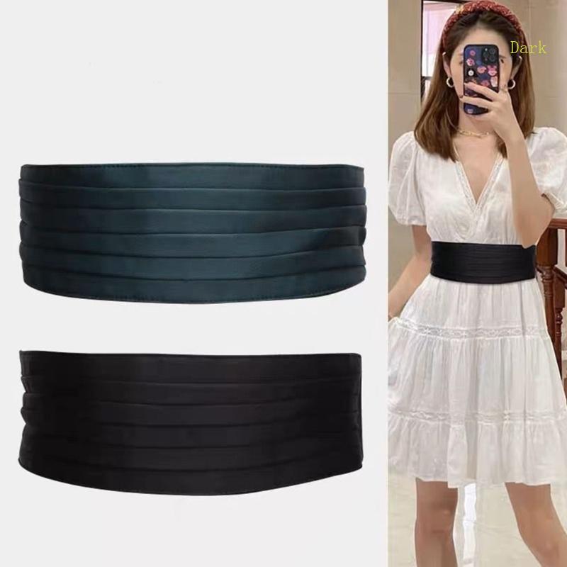 Dark Women s Wide Waist Belt Weaving Cloth Women Belt Women Waistband Enhances Your Figure