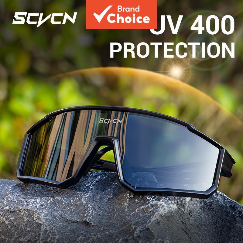 SCVCN UV400 แว่นตากันแดดขี่จักรยานแว่นตากีฬาสําหรับผู้ชายผู้หญิง MTB จักรยานของขวัญ
