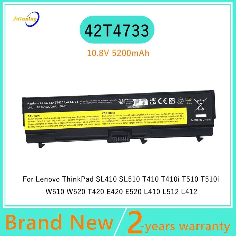 แบตเตอรี่แล็ปท็อปสําหรับ Lenovo ThinkPad E50 E40 SL410 SL410 SL510 T410 T410i T510 T510i W510 W520 T