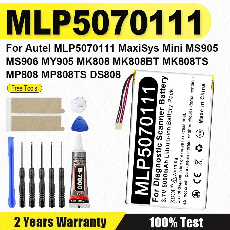 แบตเตอรี่สแกนเนอร์วินิจฉัยสําหรับ Autel MLP5070111 MaxiSys Mini MS905 MS906 MY905 MK808MK808BT MK808