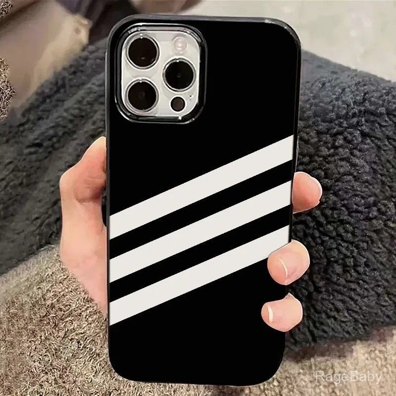 เคสโทรศัพท์ยืดหยุ่นสไตล์ใหม่อินเทรนด์เรียบง่ายสีขาวแถบเฉือนเหมาะสําหรับiPhone 11 12 13 14 pro max xs xr 12promax 16promax 15 17 promax 15pro 12pro Shock-Resistantป้องกันกรณี