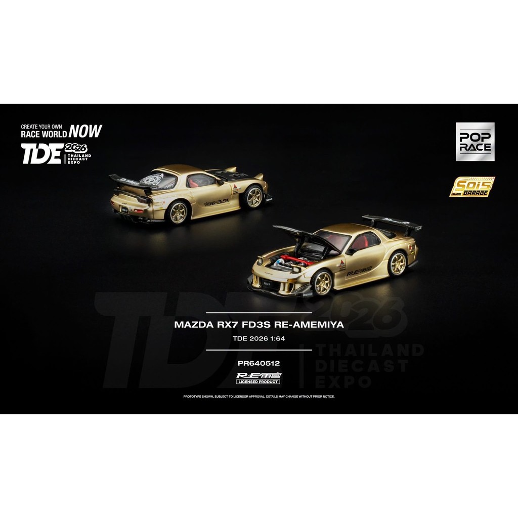 POP RACE 1: 64 MAZDA RX7 FDS RE-AMEMIYA Thailand diecast expo 2026pop race Thailand TDE Exhibition L