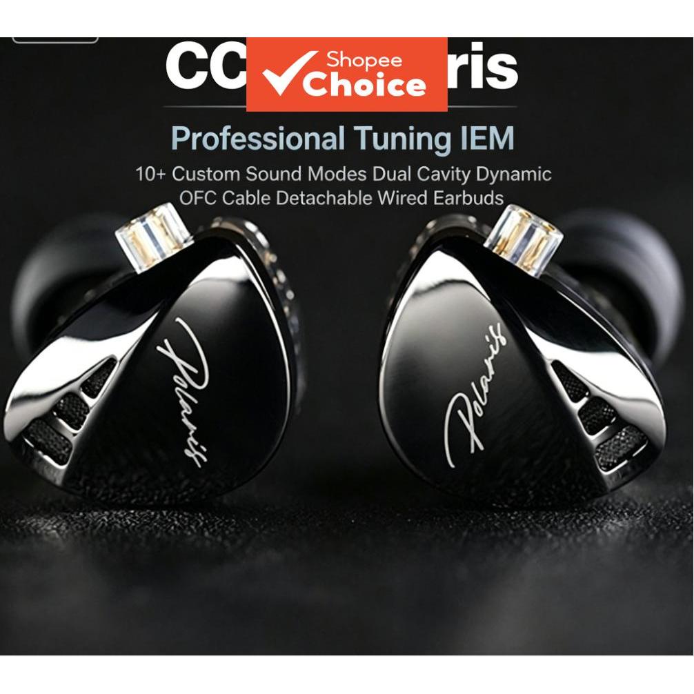 หูฟัง CCA Polaris Professional หูฟังปรับ IEM OFC สายที่ถอดออกได้ 10 โหมดเสียงที่กําหนดเอง Dual Cavit