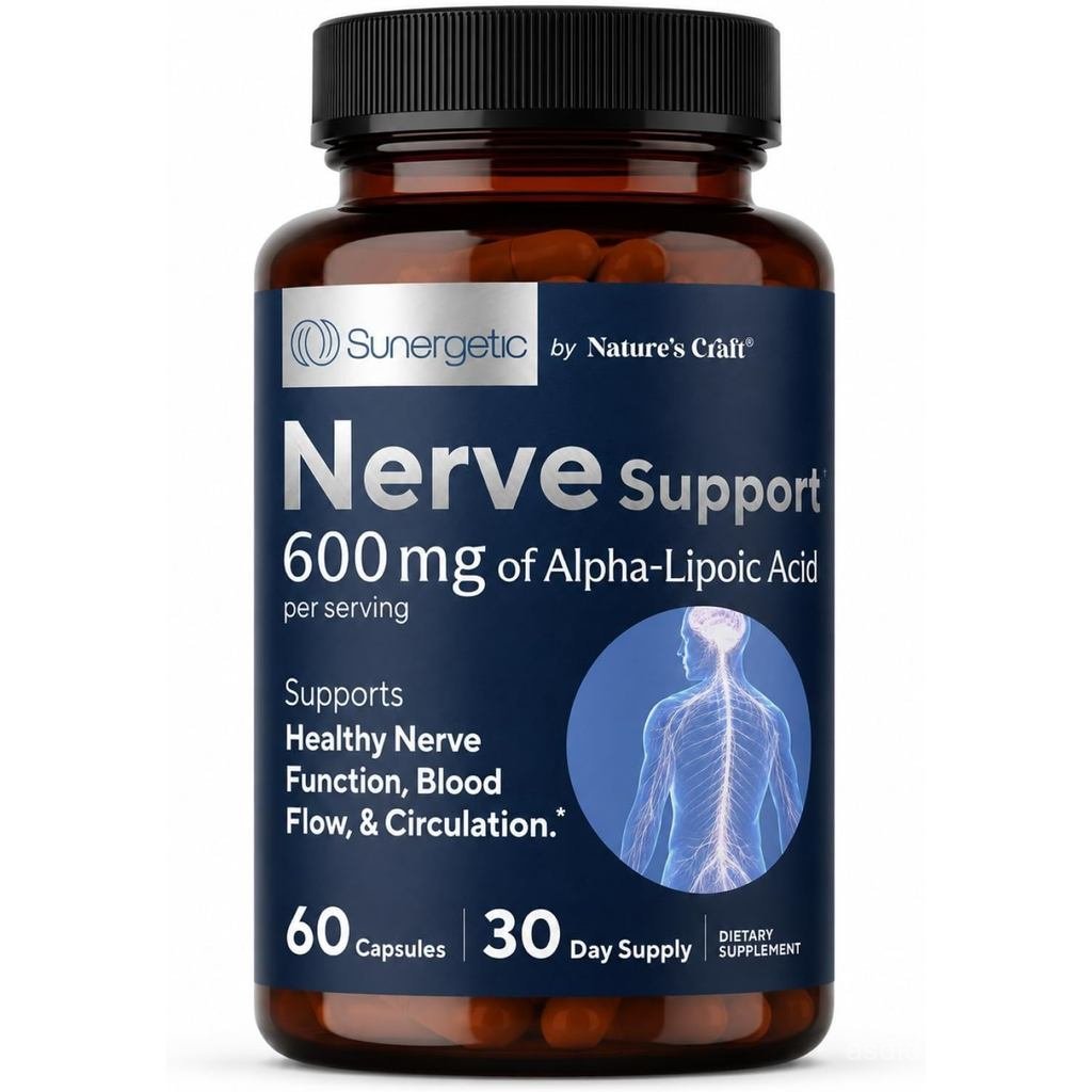 PremiumNerveSupportอาหารเสริม–withAlphaLipoicAcid(ALA)600mg,Acetyl-L-Carnitine(ALC)&Benfotiamine-Ner