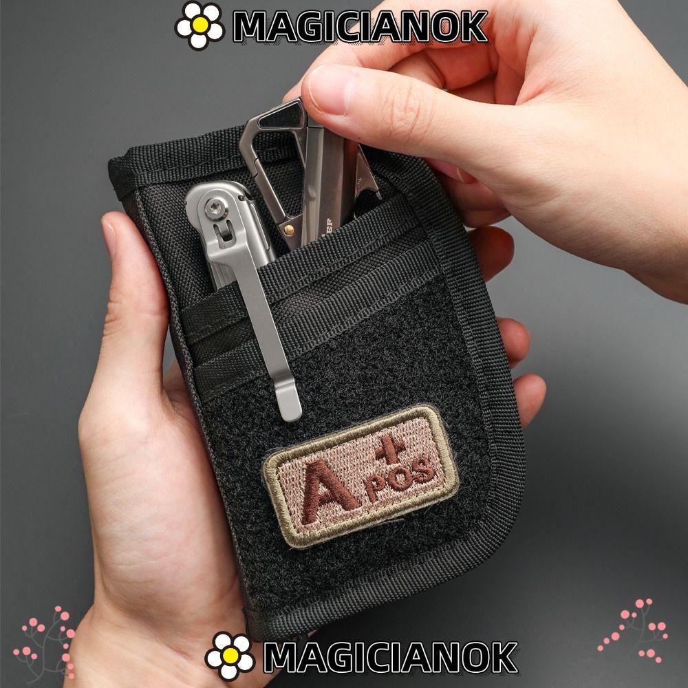 MAGICIANOK กระเป๋าเก็บเครื่องมือ EDC, กระเป๋าใส่บัตรเครดิตขนาดเล็กอเนกประสงค์, กระเป๋า EDC แบบพกพาไน