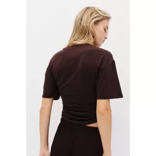 H&M(เอชแอนด์เอ็ม) เสื้อยืดดีไซน์รอยจีบ Women Ruched T-shirt 1320470_1
