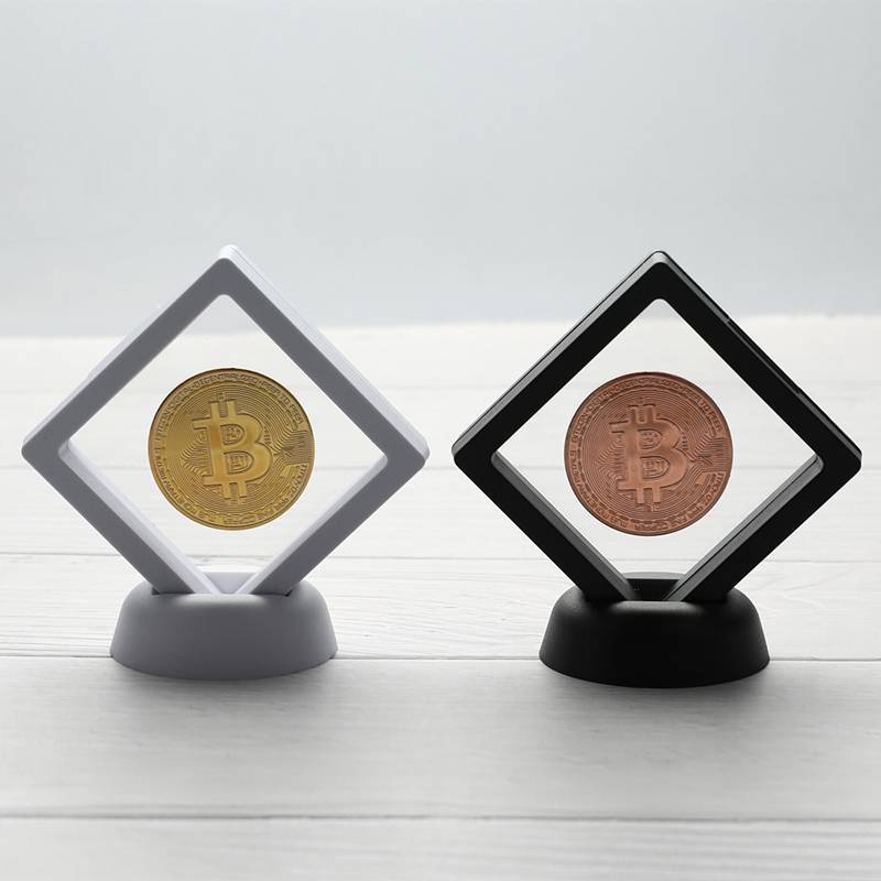[San] Bitcoin Bit Coin Litecoin Ripple Metalmemoration Coin พร้อมแสดงขาตั้ง POP