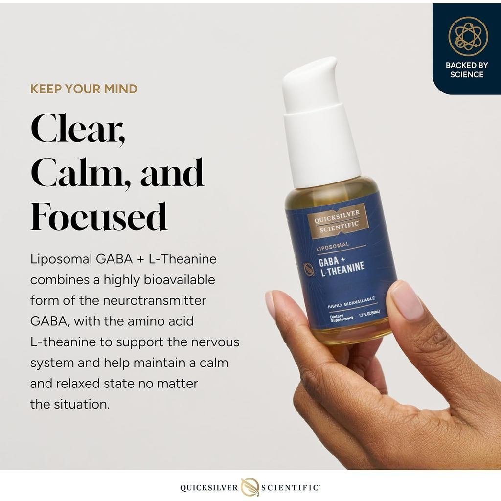 Quicksilver Scientific Liposomal + L Theanine -, Stress Response & Support - Biomailable with L Thea