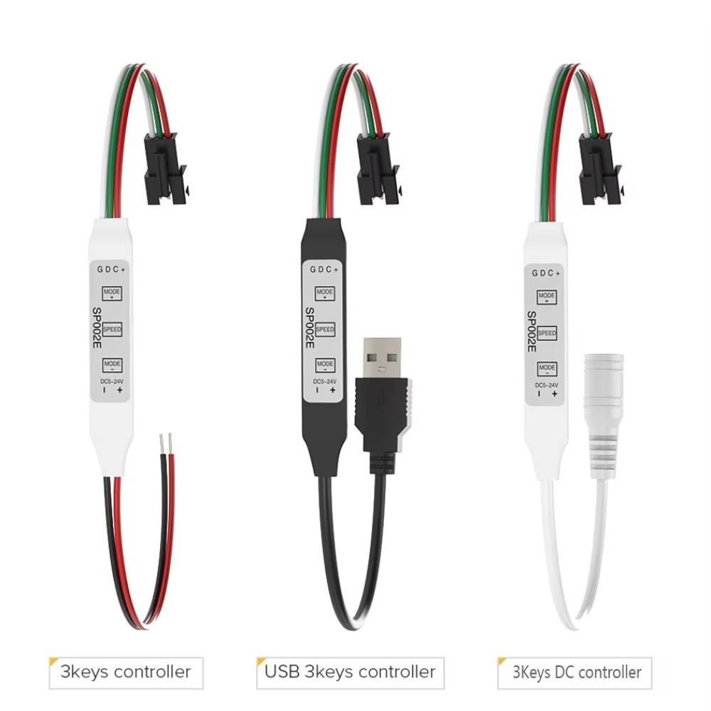 1pcs WS2812B WS2811 LED Controller สําหรับพิกเซล LED Strip Light USB 3Key LED Light Strip SP002E เพล
