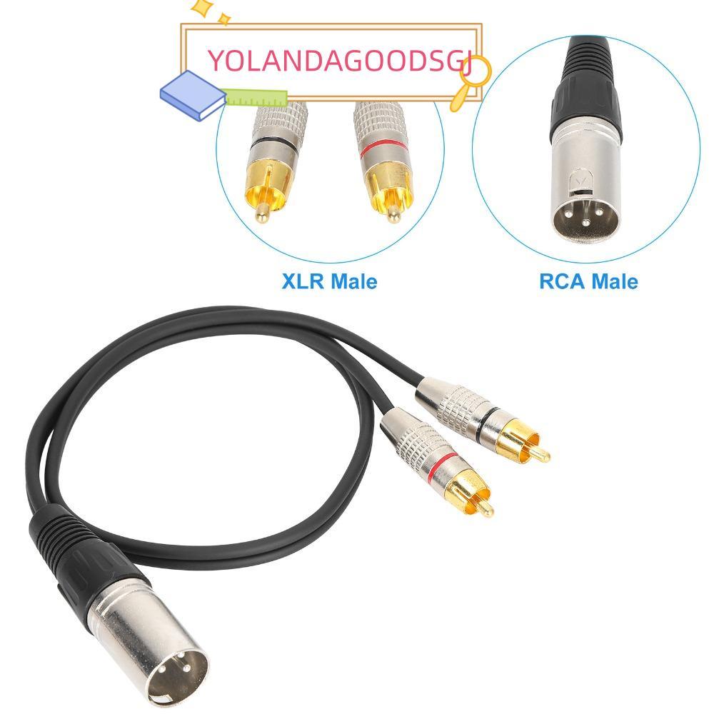 YOLANDAGOODSGJ XLR Male to 2RCA Audio Splitter Cable, Gold-Plated Connectors 3PIN XLR 2RCA to XLR Ad