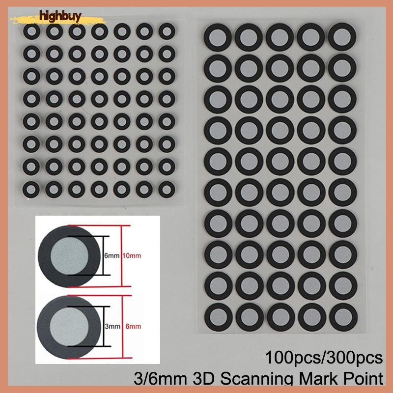100/300pcs 3x6 มม.6x10 มม.3D Scanning Mark Point สําหรับ Creality CR-Scan Raptor/ Otter/ Ferret Pro 