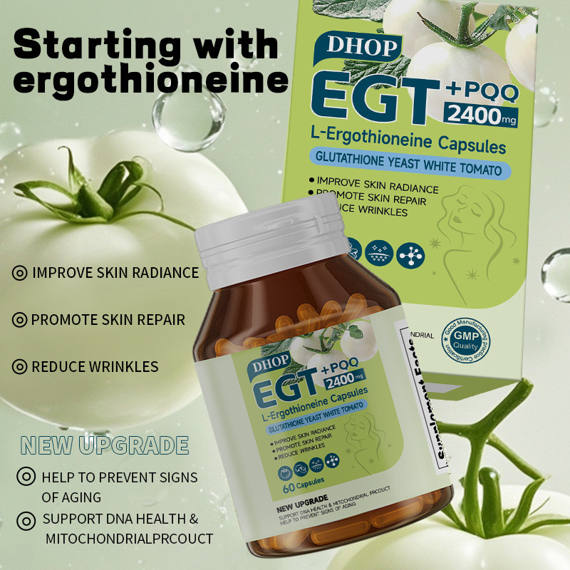 EGT แคปซูลกํามะถันเคราตินข้าวสาลีการค้าต่างประเทศข้ามพรมแดนพร้อมสต็อก oem White Tomato Arbutin Gluta