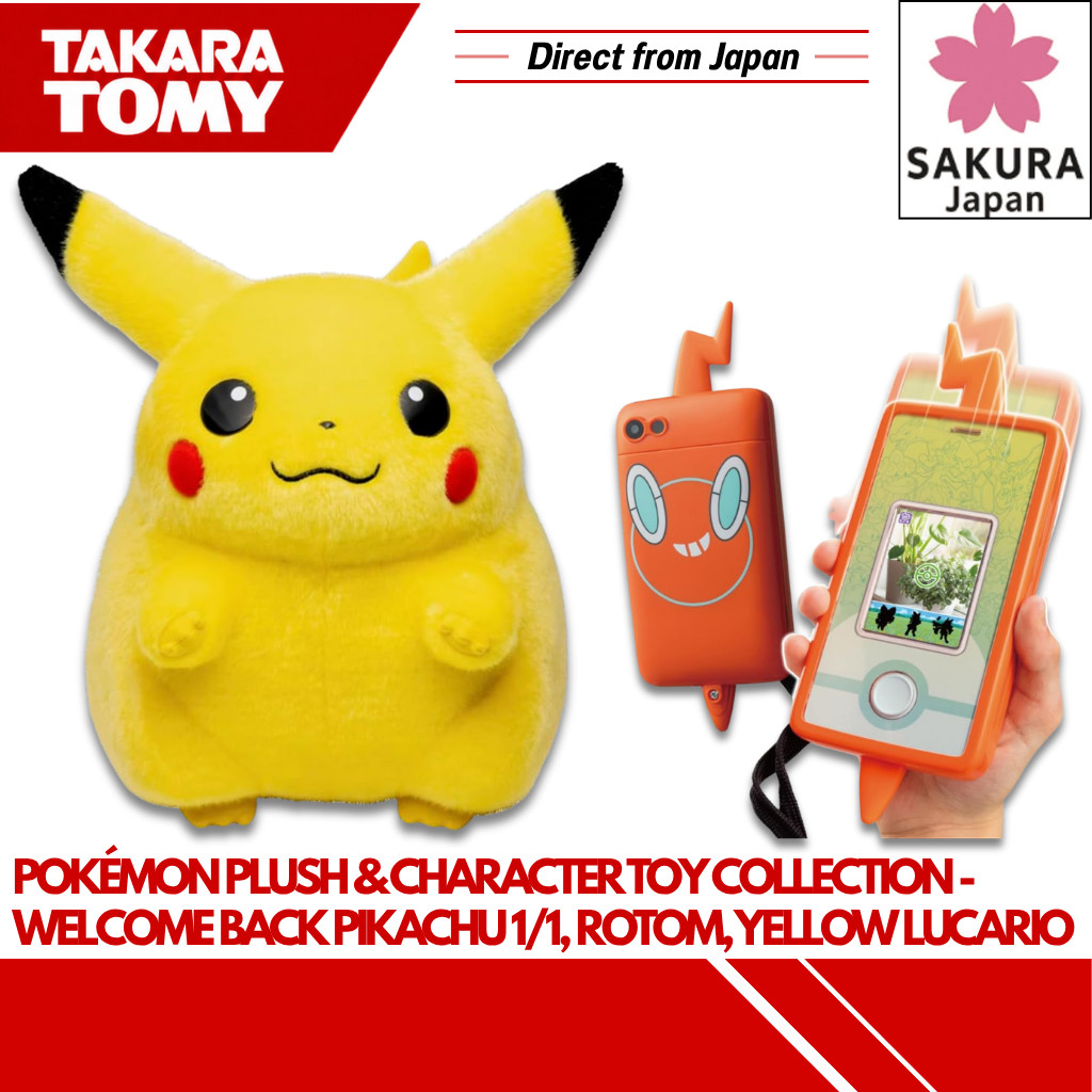 Takara Tomy Pokémon Plush & Character Toy Collection - Welcome Back Pikachu 1/1 40cm Height, Yellow 