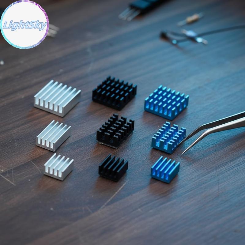 LightSky Raspberry Pi 4 Heat Sink 3PCS หม้อน้ําอลูมิเนียมที่มีประสิทธิภาพ Cooling Kit สําหรับ Raspbe