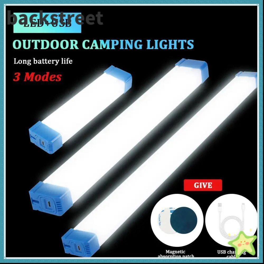 BACKSTAGEDV Camping Lamp, Long Strip ชาร์จฉุกเฉิน LED Light, แบบพกพามัลติฟังก์ชั่น PVC Night Market 